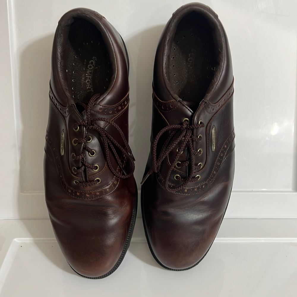 Men’s Footjoy Brown Leather Comfort Sole Golf Waterproof Shoes, Sz 11